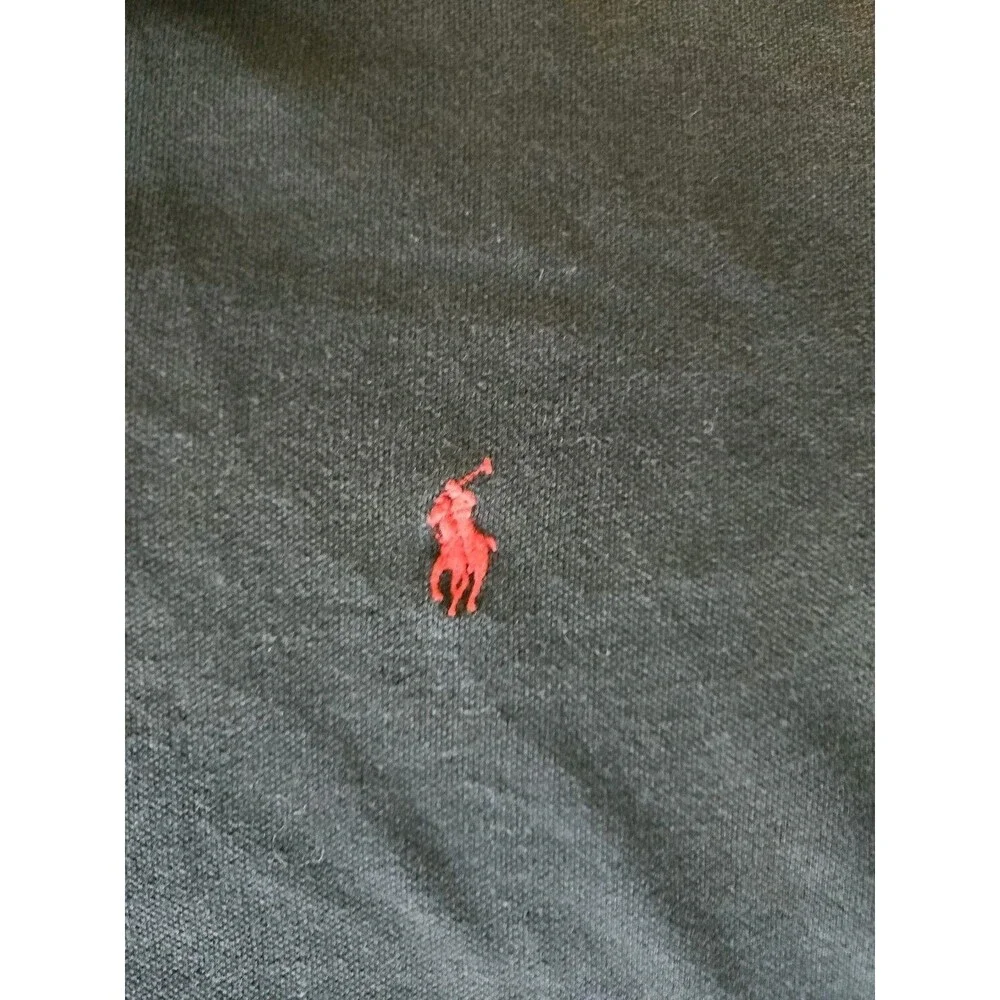 Polo Ralph Lauren Classic Fit Short Sleeve Shirt Size L Black Red Pony